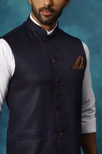 Navy Blue - Nehru Jacket