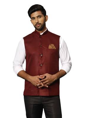 Men'S Maroon - Nehru Jacket 1