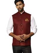 Men'S Maroon - Nehru Jacket