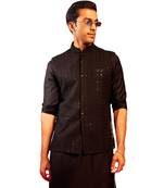 Black Rayon Nehru Jacket