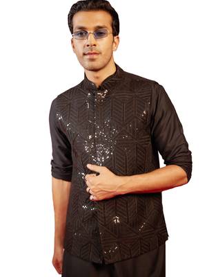 Black Viscose Blazer 1