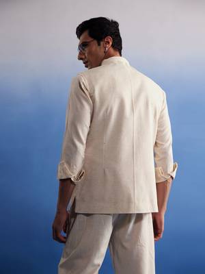 Cream Cotton Nehru Jacket 2