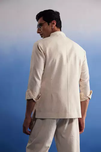 Cream Cotton Nehru Jacket
