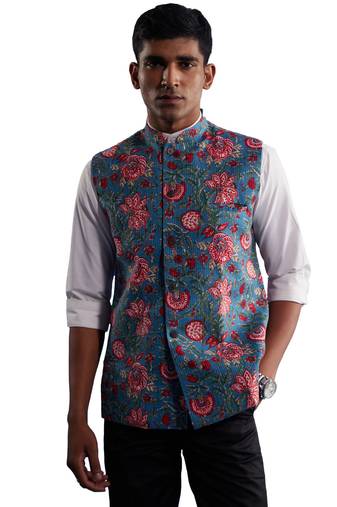 Men'S Aqua - Nehru Jacket