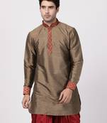 Maroon Silk Blend Kurta