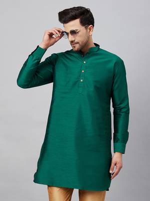 Green Silk Blend Kurta 1