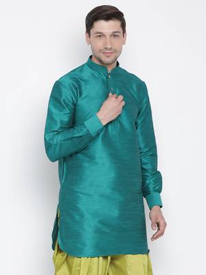 Green Silk Blend Kurta 2