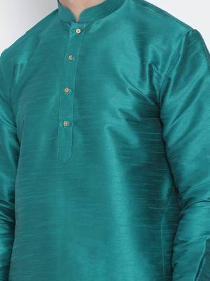 Green Silk Blend Kurta 3