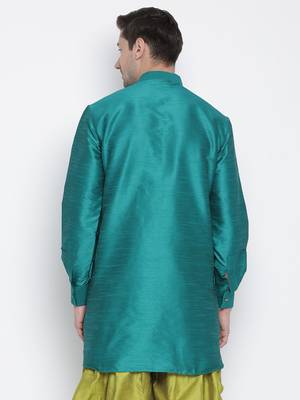 Green Silk Blend Kurta 4