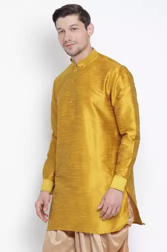 Yellow Silk Blend Kurta