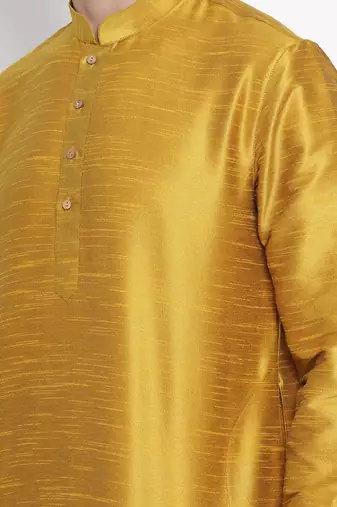 Yellow Silk Blend Kurta