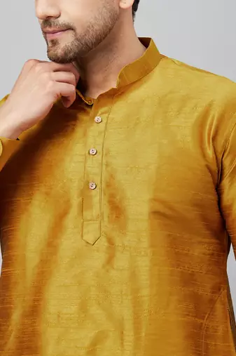 Yellow Silk Blend Kurta