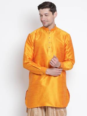 Orange Silk Blend Kurta 1