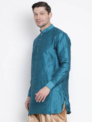 Dark Green Silk Blend Kurta 2