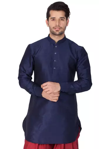 Blue Silk Blend Kurta