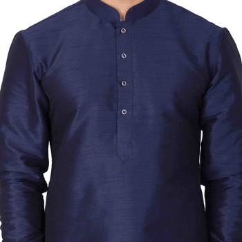 Blue Silk Blend Kurta 3