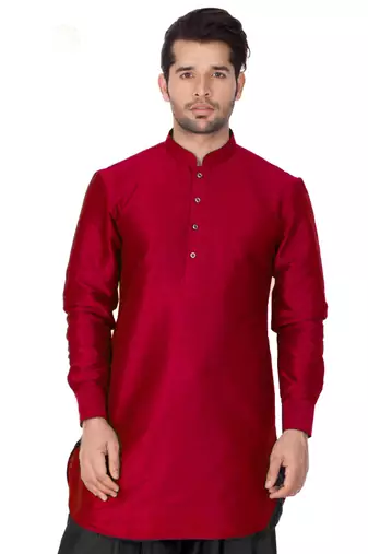 Maroon Silk Blend Kurta
