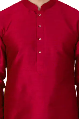 Maroon Silk Blend Kurta