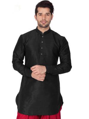 Black Silk Blend Kurta 1