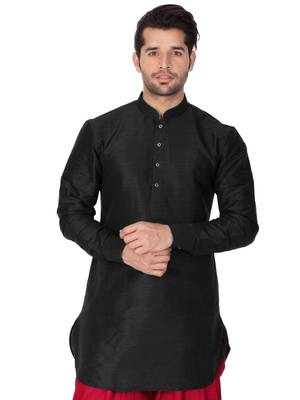 Black Silk Blend Kurta 2