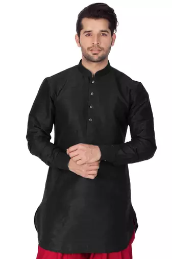 Black Silk Blend Kurta