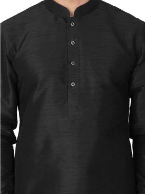 Black Silk Blend Kurta 3