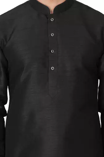 Black Silk Blend Kurta