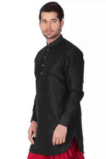 Black Silk Blend Kurta