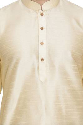 Gold Silk Blend Kurta 3