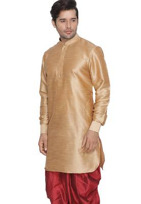 Gold Silk Blend Kurta 2