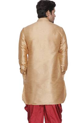Gold Silk Blend Kurta 4