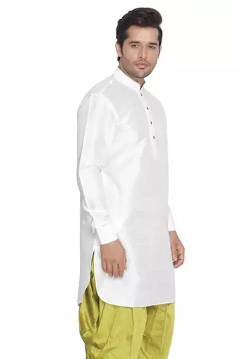 White Silk Blend Kurta