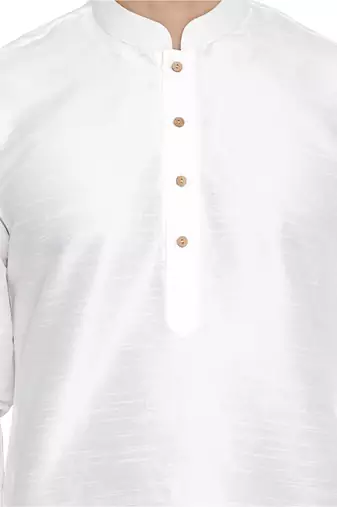 White Silk Blend Kurta