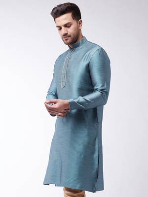 Light Blue Silk Blend Kurta 2