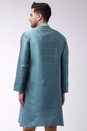 Light Blue Silk Blend Kurta