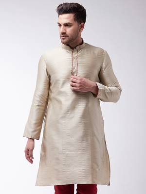 Beige Silk Blend Kurta 1