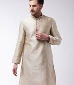 Beige Silk Blend Kurta