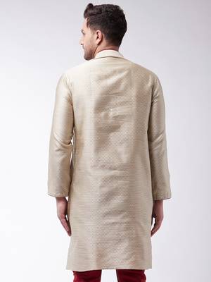 Beige Silk Blend Kurta 3