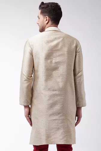 Beige Silk Blend Kurta