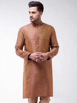 Maroon Silk Blend Kurta 1