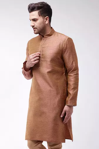 Maroon Silk Blend Kurta