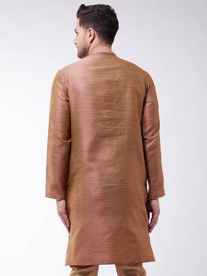 Maroon Silk Blend Kurta 3