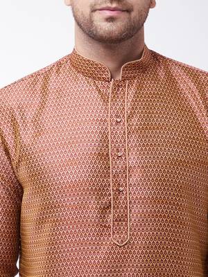 Maroon Silk Blend Kurta 4