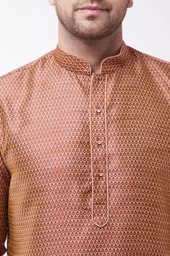 Maroon Silk Blend Kurta