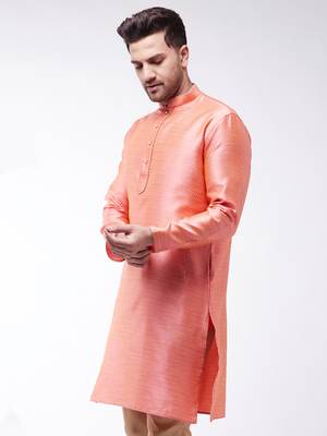 Pink Silk Blend Kurta 2