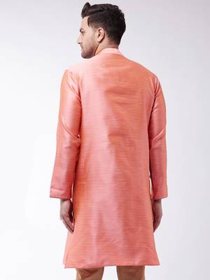 Pink Silk Blend Kurta 3