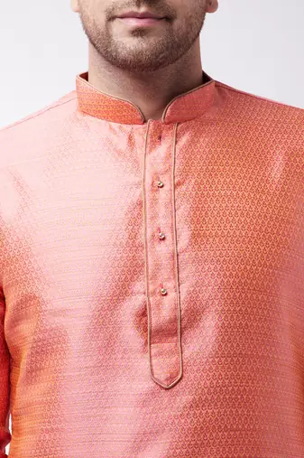 Pink Silk Blend Kurta