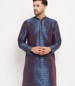Blue Silk Blend Kurta