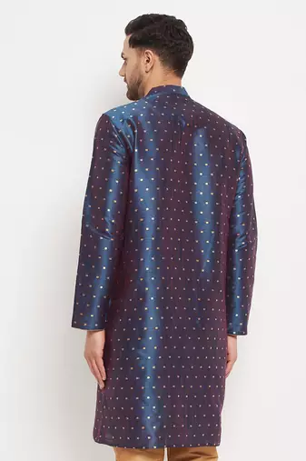 Blue Silk Blend Kurta
