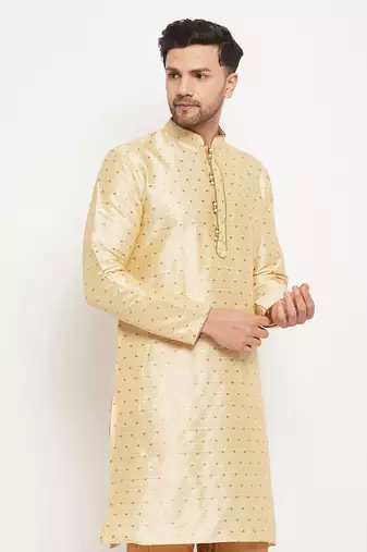 Gold Silk Blend Kurta